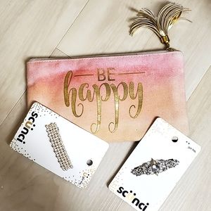 Be happy cosmetic case wallet scunci bling lot